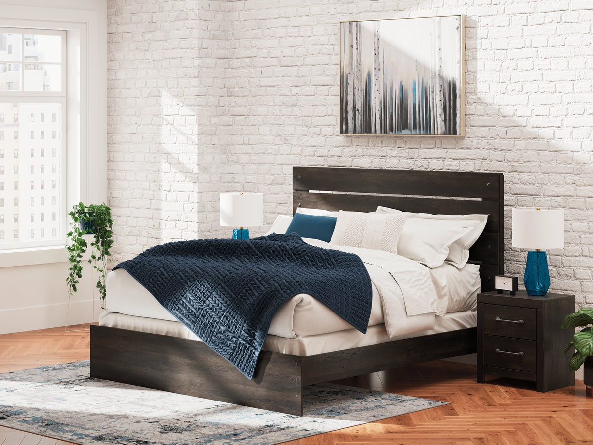 J&M Furniture - Ashley Furniture - Hollivern King Panel Bed - King Panel Bed / Dark Gray - PCB2108B8