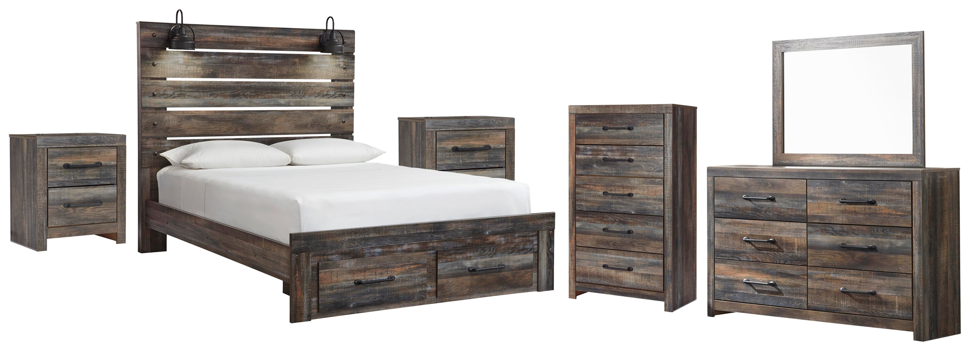 J&M Furniture - Ashley Furniture - Drystan Queen Panel Storage Bed, Dresser, Mirror, Chest and 2 Nightstands - Queen Panel Storage Bed, Dresser, Mirror, Chest and 2 Nightstands - B211B123