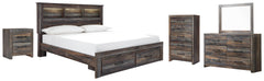 J&M Furniture - Ashley Furniture - Drystan King Bookcase Storage Bed, Dresser, Mirror, Chest and Nightstand - King Bookcase Storage Bed, Dresser, Mirror, Chest and Nightstand - B211B22