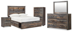 J&M Furniture - Ashley Furniture - Drystan Full Bookcase Bed, Dresser, Mirror, Chest and Nightstand - Full Bookcase Bed, Dresser, Mirror, Chest and Nightstand - B211B102