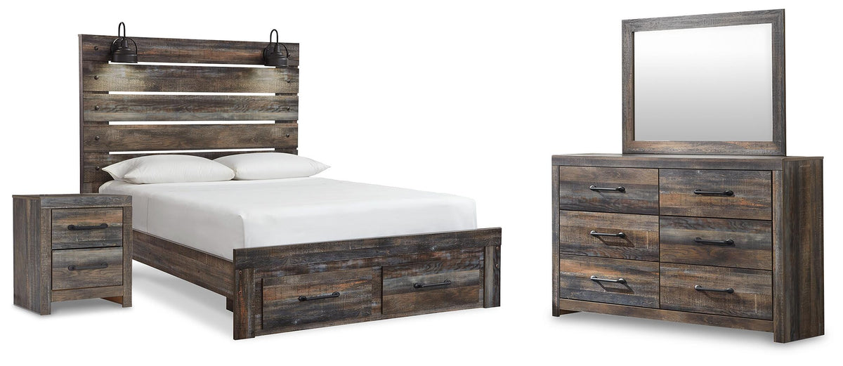 J&M Furniture - Ashley Furniture - Drystan Queen Panel Storage Bed, Dresser, Mirror and Nightstand - Queen Panel Storage Bed, Dresser, Mirror and Nightstand - B211B107