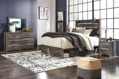 J&M Furniture - Ashley Furniture - Drystan Queen Panel Bed with Storage, Dresser and Mirror - Queen Panel Bed with Storage, Dresser and Mirror - B211B65