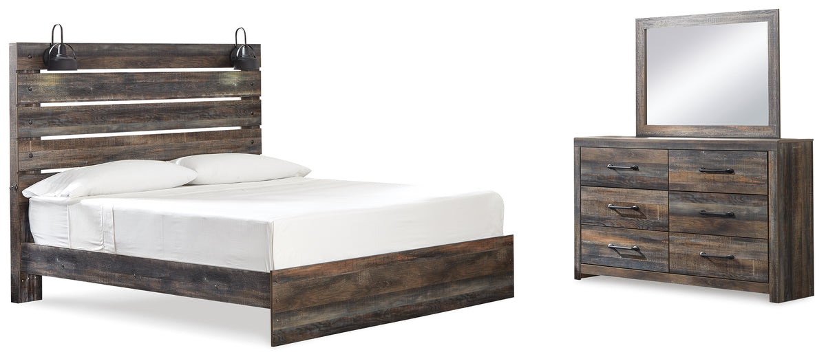 J&M Furniture - Ashley Furniture - Drystan King Panel Bed, Dresser and Mirror - King Panel Bed, Dresser and Mirror - B211B76
