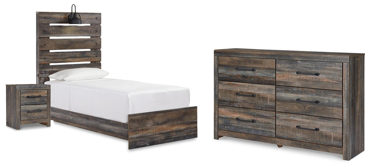J&M Furniture - Ashley Furniture - Drystan Twin Panel Bed with Storage, Dresser and Nightstand - Twin Panel Bed with Storage, Dresser and Nightstand - B211B108