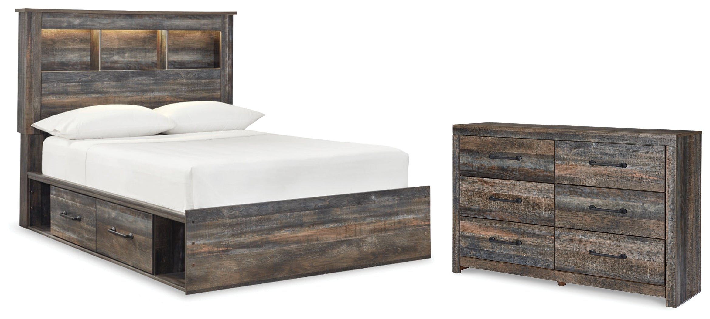 J&M Furniture - Ashley Furniture - Drystan Full Bookcase Storage Bed and Dresser - Full Bookcase Storage Bed and Dresser - B211B90