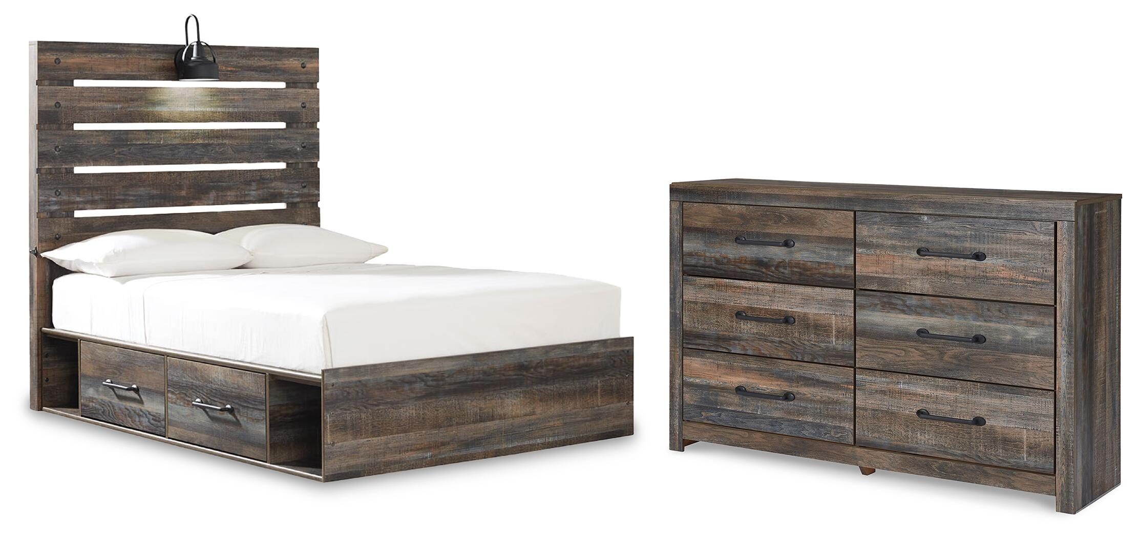 J&M Furniture - Ashley Furniture - Drystan Full Panel Storage Bed and Dresser - Full Panel Storage Bed and Dresser - B211B97