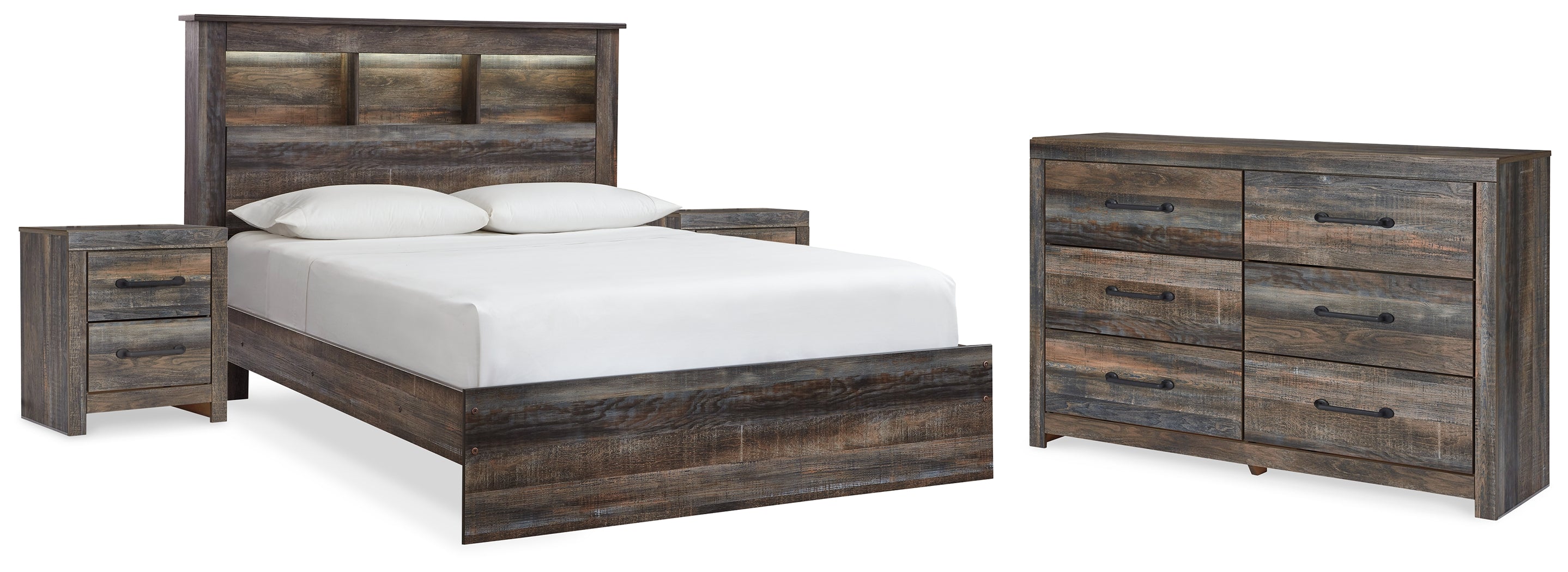 J&M Furniture - Ashley Furniture - Drystan Queen Bookcase Bed, Dresser and 2 Nightstands - Queen Bookcase Bed, Dresser and 2 Nightstands - B211B87