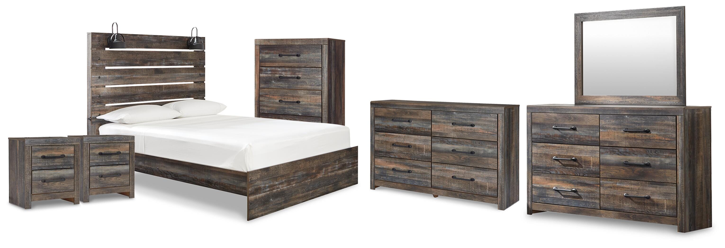 J&M Furniture - Ashley Furniture - Drystan Queen Panel Bed, 2 Dressers, Mirror, Chest and 2 Nightstands - Queen Panel Bed, 2 Dressers, Mirror, Chest and 2 Nightstands - B211B104