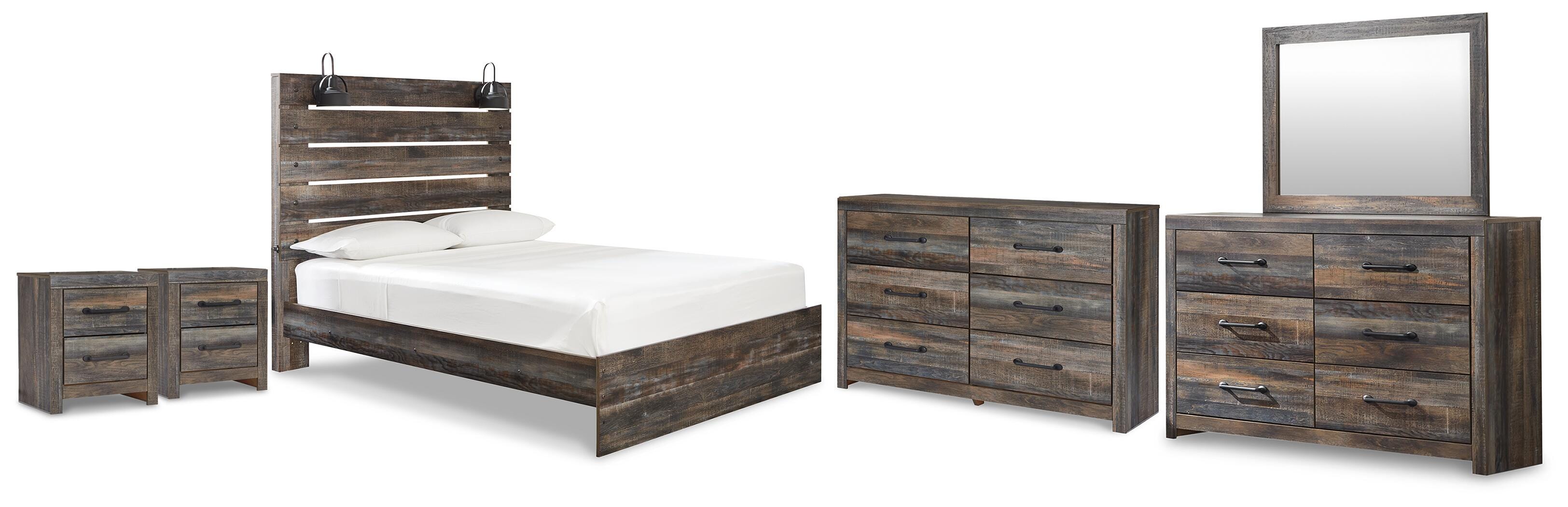 J&M Furniture - Ashley Furniture - Drystan Queen Panel Bed, 2 Dressers, Mirror and 2 Nightstands - Queen Panel Bed, 2 Dressers, Mirror and 2 Nightstands - B211B118