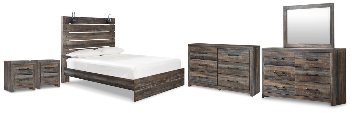J&M Furniture - Ashley Furniture - Drystan Queen Panel Bed, 2 Dressers, Mirror and 2 Nightstands - Queen Panel Bed, 2 Dressers, Mirror and 2 Nightstands - B211B118