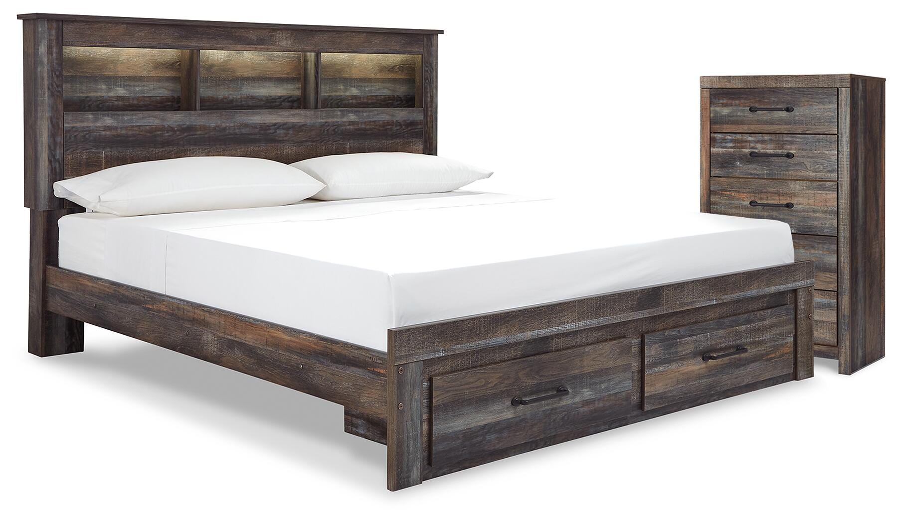 J&M Furniture - Ashley Furniture - Drystan King Bookcase Storage Bed and Chest - King Bookcase Storage Bed and Chest - B211B106