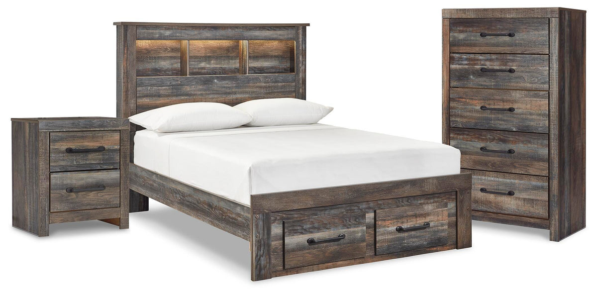 J&M Furniture - Ashley Furniture - Drystan Full Bookcase Storage Bed, Chest and Nightstand - Full Bookcase Storage Bed, Chest and Nightstand - B211B114