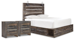 J&M Furniture - Ashley Furniture - Drystan Queen Panel Storage Bed and 2 Nightstands - Queen Panel Storage Bed and 2 Nightstands - B211B89