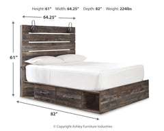 Drystan Queen Panel Bed with 2 Storage Drawers