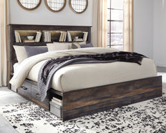 J&M Furniture - Ashley Furniture - Drystan King Bookcase Bed with 4 Storage Drawers - King Bookcase Bed with 4 Storage Drawers / Multi - B211B52