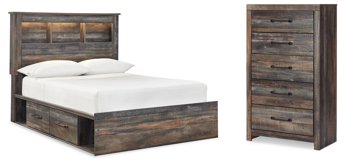 J&M Furniture - Ashley Furniture - Drystan Full Bookcase Storage Bed and Chest - Full Bookcase Storage Bed and Chest - B211B88