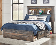 J&M Furniture - Ashley Furniture - Drystan Full Bookcase Bed with 4 Storage Drawers - Full Bookcase Bed with 4 Storage Drawers / Multi - B211B45