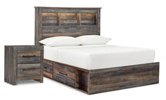 J&M Furniture - Ashley Furniture - Drystan Full Bookcase Bed with 2 Sided Storage and Nightstand - Full Bookcase Bed with 2 Sided Storage and Nightstand - B211B61