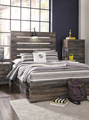 J&M Furniture - Ashley Furniture - Drystan Full Panel Bed with 4 Storage Drawers - Full Panel Bed with 4 Storage Drawers / Multi - B211B12