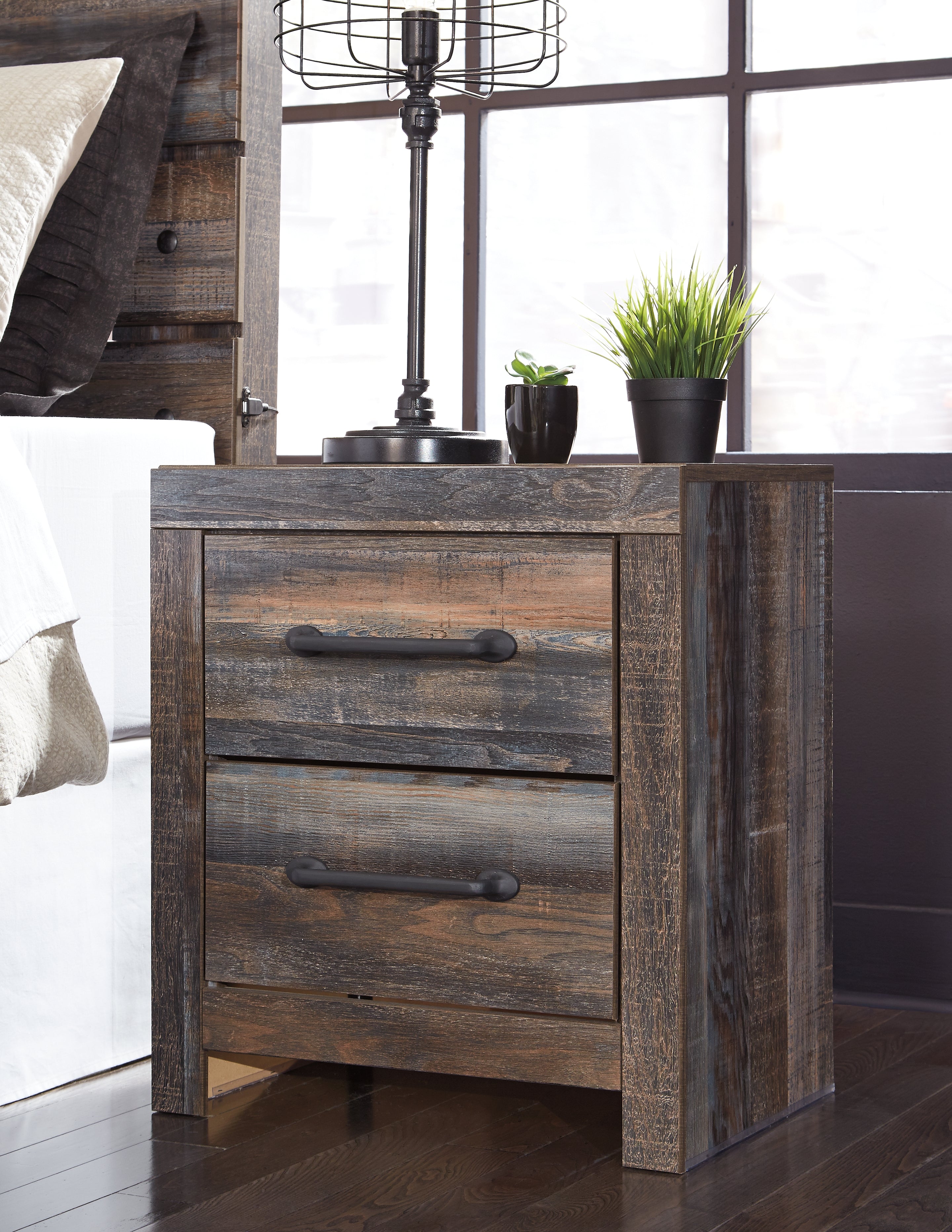 J&M Furniture - Ashley Furniture - Drystan Nightstand - Two Drawer Night Stand / Multi - B211-92