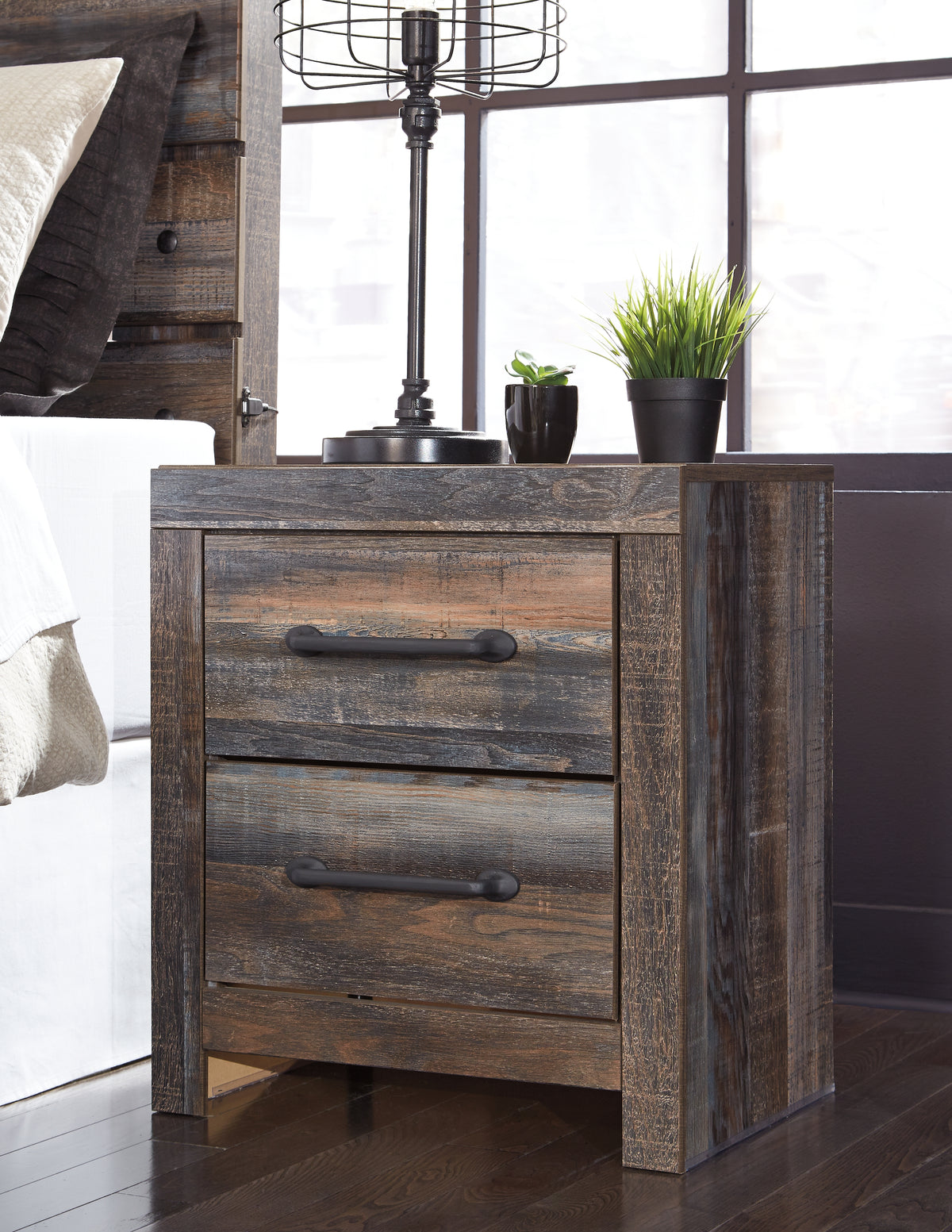 J&M Furniture - Ashley Furniture - Drystan Nightstand - Two Drawer Night Stand / Multi - B211-92