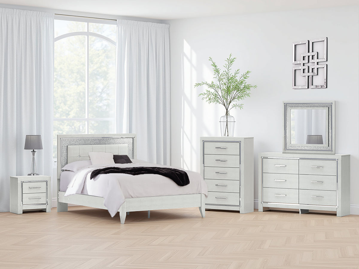 J&M Furniture - Ashley Furniture - Zyniden Queen Upholstered Panel Bed - Queen Upholstered Panel Bed / Silver - B2114B2