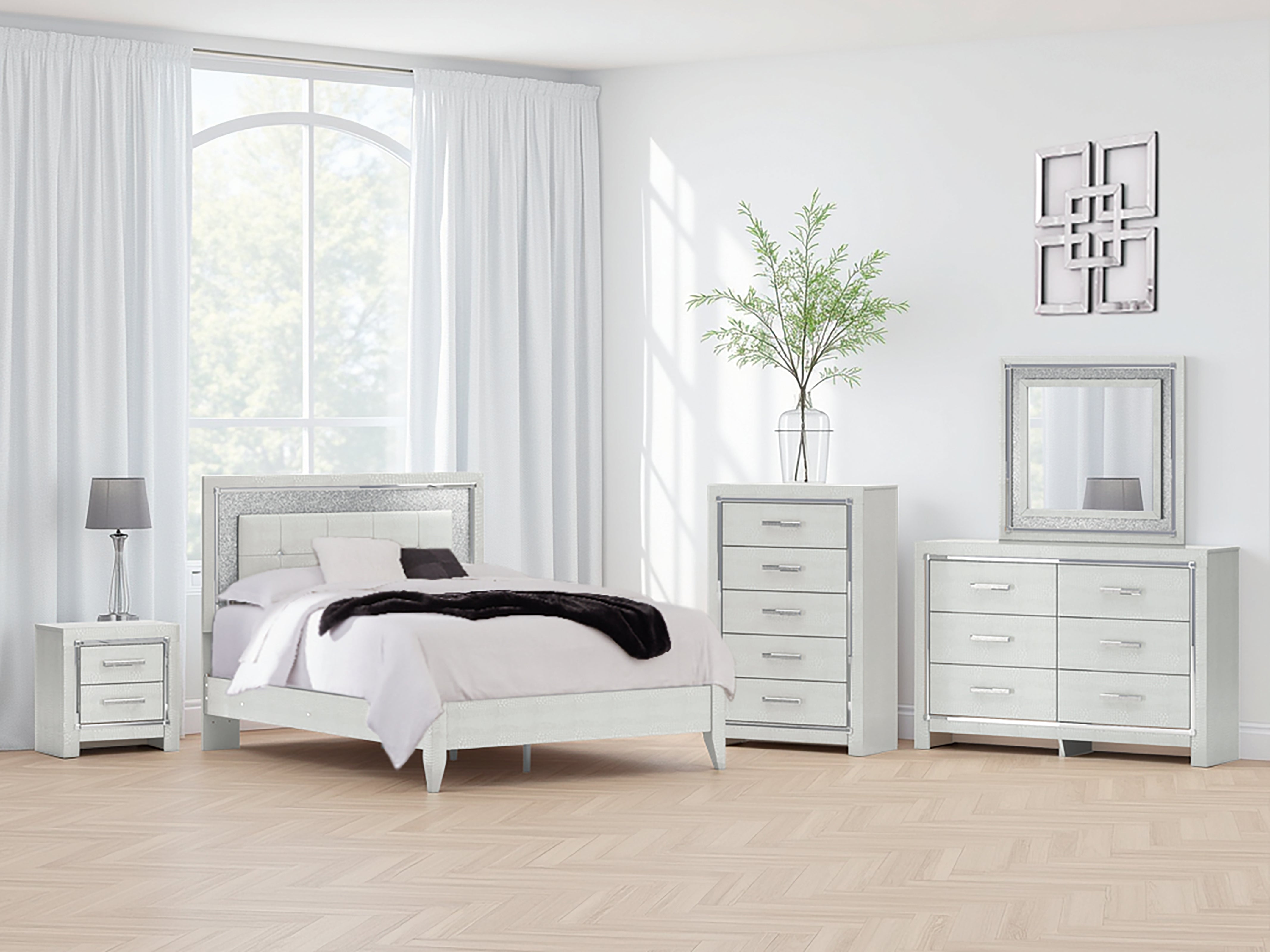 Zyniden Queen Upholstered Panel Bed