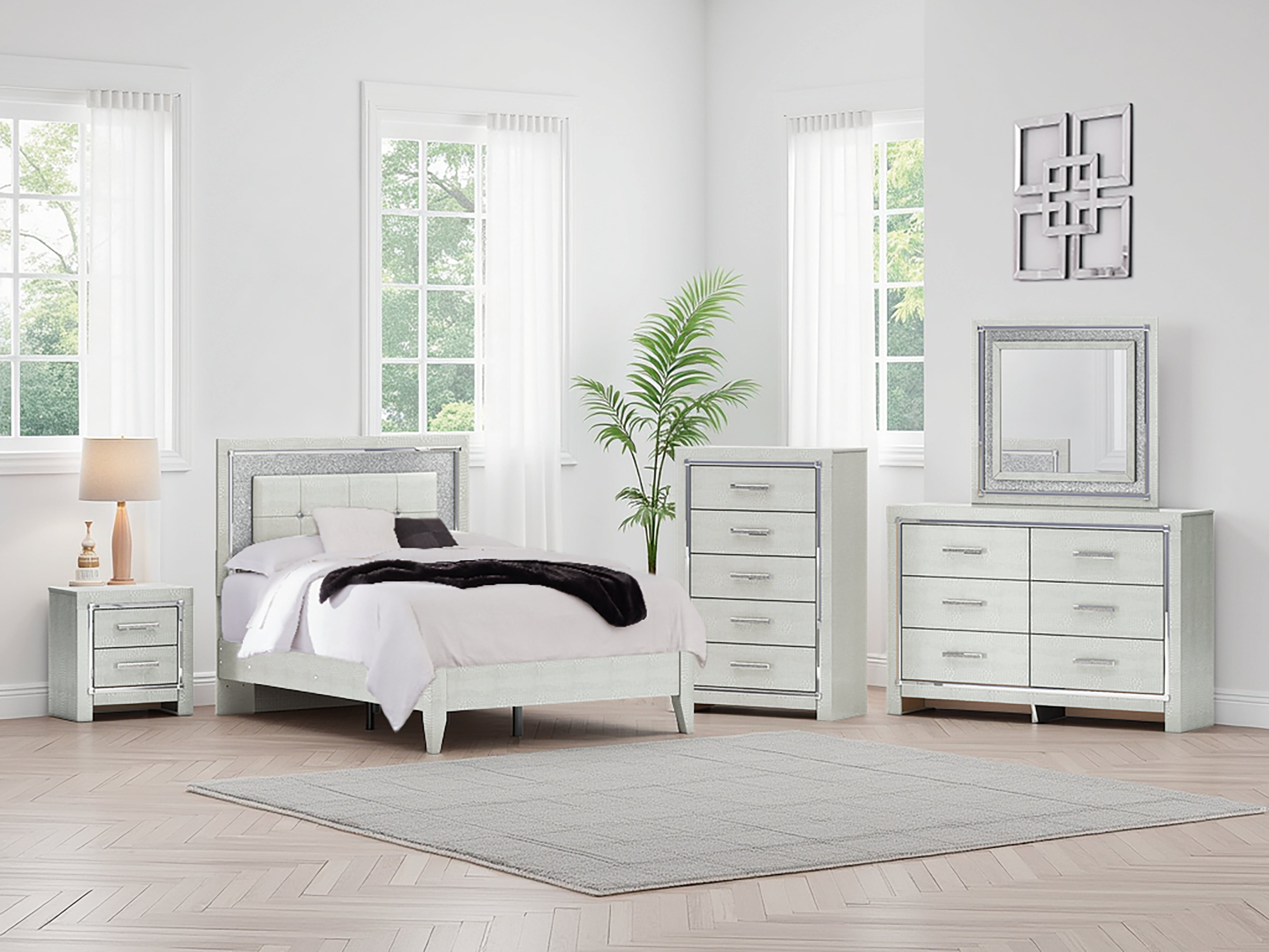 Zyniden Full Upholstered Panel Bed