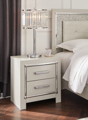 J&M Furniture - Ashley Furniture - Zyniden Nightstand - Two Drawer Night Stand / Silver - B2114-92