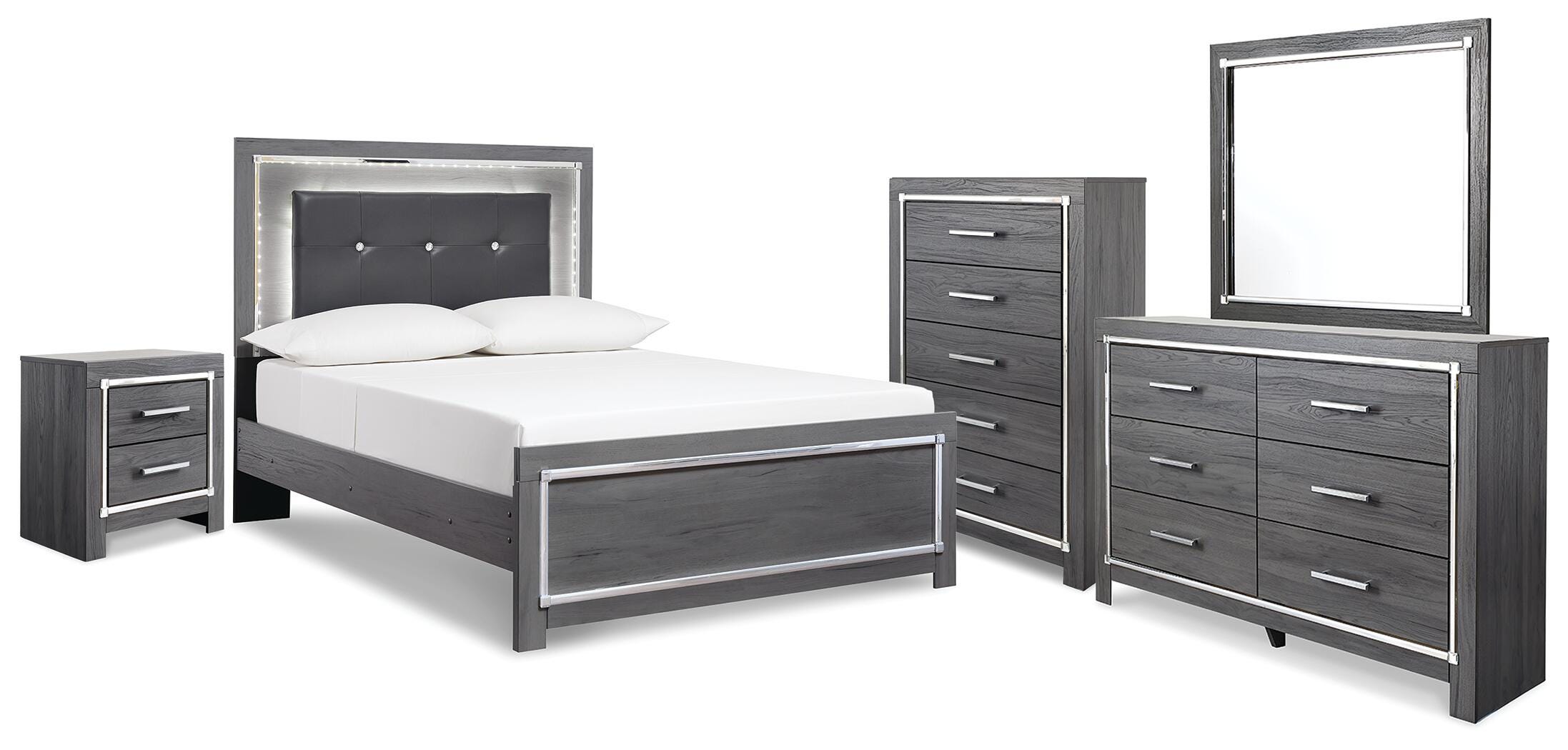 J&M Furniture - Ashley Furniture - Lodanna Full Panel Bed, Dresser, Mirror, Chest and Nightstand - Full Panel Bed, Dresser, Mirror, Chest and Nightstand - B214B51