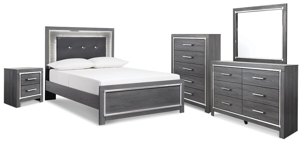 J&M Furniture - Ashley Furniture - Lodanna Full Panel Bed, Dresser, Mirror, Chest and Nightstand - Full Panel Bed, Dresser, Mirror, Chest and Nightstand - B214B51