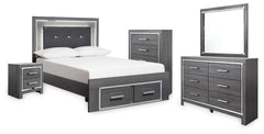 J&M Furniture - Ashley Furniture - Lodanna Full Storage Bed, Dresser, Mirror, Chest and Nightstand - Full Storage Bed, Dresser, Mirror, Chest and Nightstand - B214B59