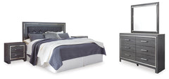 J&M Furniture - Ashley Furniture - Lodanna King/Cal King Panel Headboard, Dresser, Mirror and 2 Nightstands - King/Cal King Panel Headboard, Dresser, Mirror and 2 Nightstands / Gray - B214B33