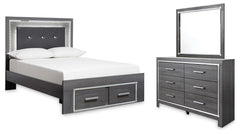 J&M Furniture - Ashley Furniture - Lodanna Full Storage Bed, Dresser and Mirror - Full Storage Bed, Dresser and Mirror - B214B9