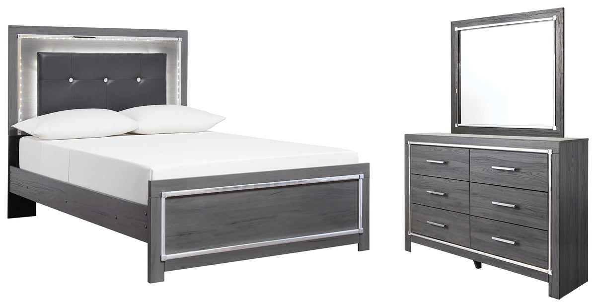J&M Furniture - Ashley Furniture - Lodanna Full Panel Bed, Dresser and Mirror - Full Panel Bed, Dresser and Mirror - B214B8