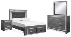 J&M Furniture - Ashley Furniture - Lodanna Full Storage Bed, Dresser, Mirror and 2 Nightstands - Full Storage Bed, Dresser, Mirror and 2 Nightstands - B214B54