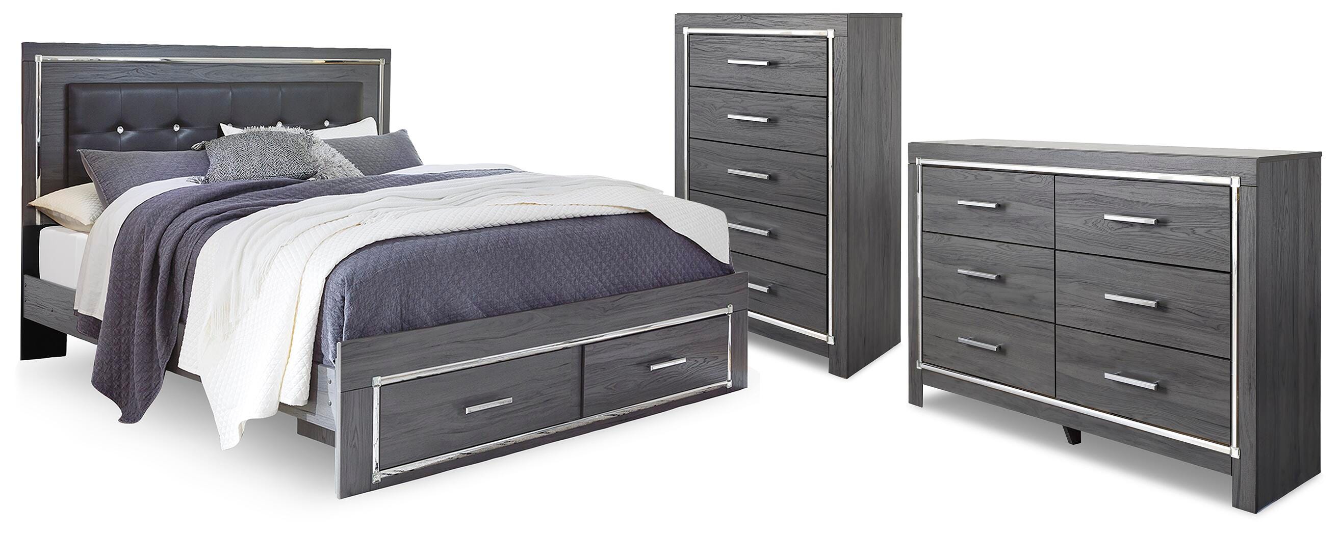 J&M Furniture - Ashley Furniture - Lodanna King Storage Bed, Dresser and Chest - King Storage Bed, Dresser and Chest - B214B57
