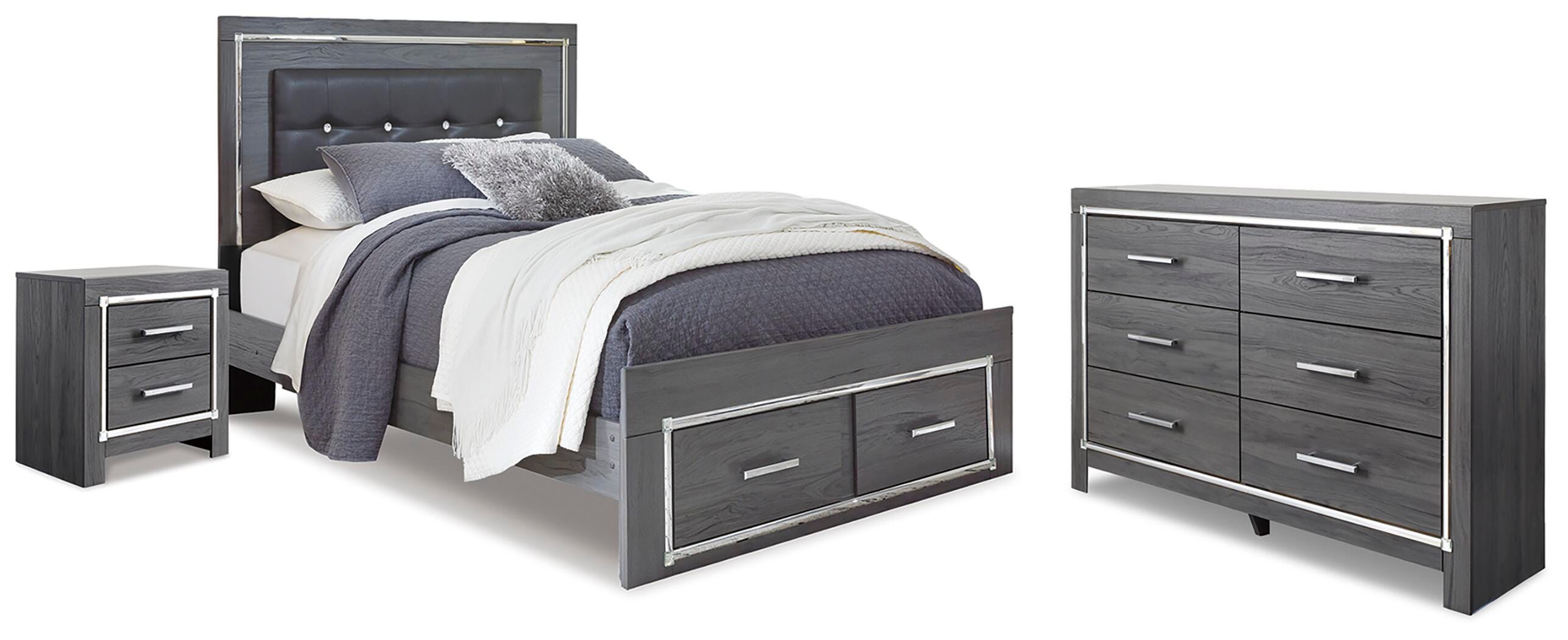 J&M Furniture - Ashley Furniture - Lodanna Queen Storage Bed, Dresser and Nightstand - Queen Storage Bed, Dresser and Nightstand - B214B53