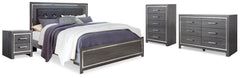 J&M Furniture - Ashley Furniture - Lodanna King Upholstered Panel Bed, Dresser, Chest and 2 Nightstands - King Upholstered Panel Bed, Dresser, Chest and 2 Nightstands - B214B43