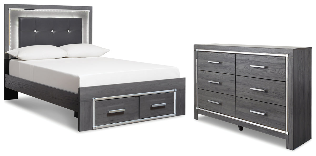 J&M Furniture - Ashley Furniture - Lodanna Full Panel Storage Bed and Dresser - Full Panel Storage Bed and Dresser - B214B48