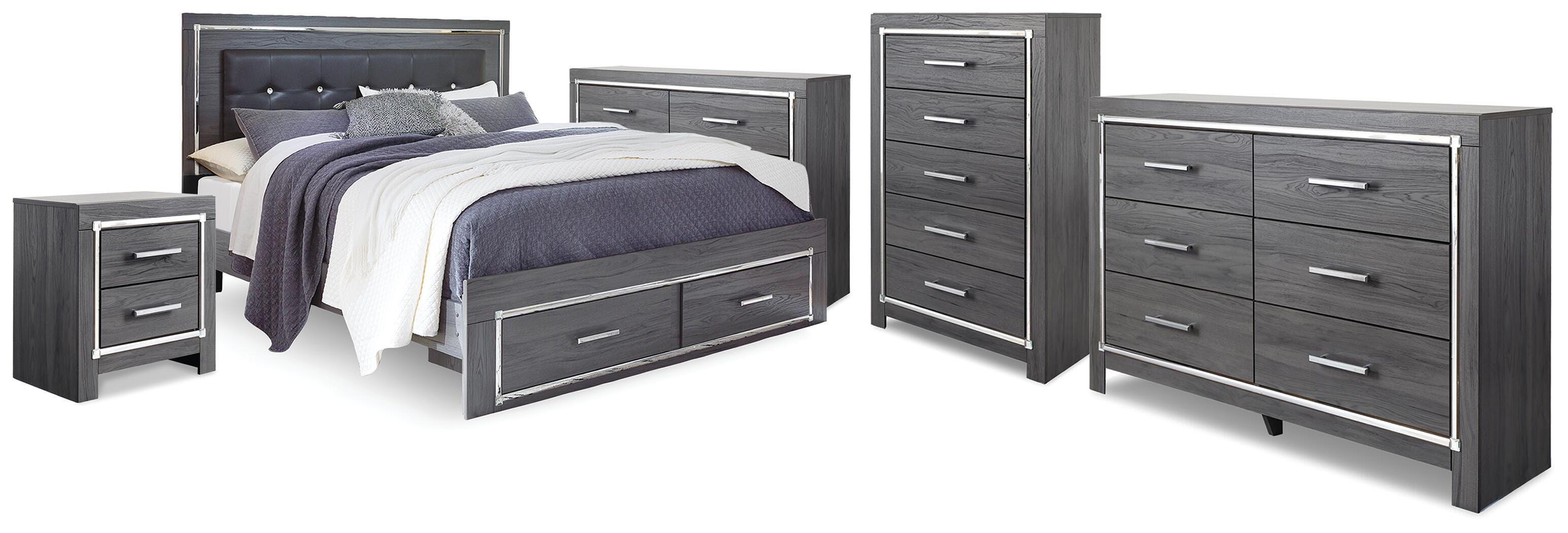 J&M Furniture - Ashley Furniture - Lodanna King Storage Bed, 2 Dressers, Cheat and Nightstand - King Storage Bed, 2 Dressers, Cheat and Nightstand - B214B50