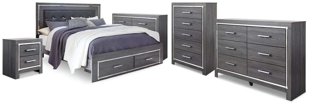 J&M Furniture - Ashley Furniture - Lodanna King Storage Bed, 2 Dressers, Cheat and Nightstand - King Storage Bed, 2 Dressers, Cheat and Nightstand - B214B50