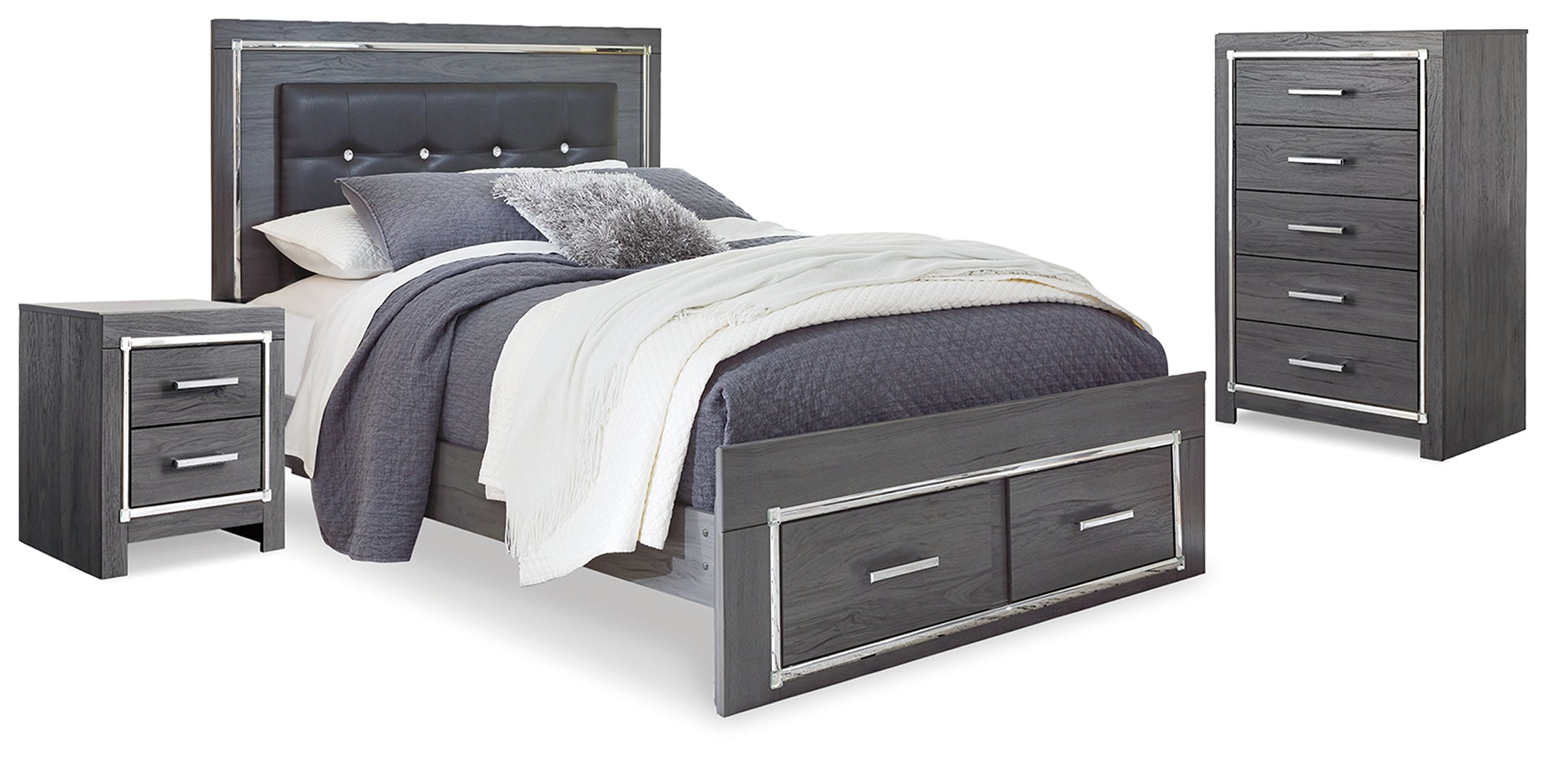 J&M Furniture - Ashley Furniture - Lodanna Queen Storage Bed, Chest and Nightstand - Queen Storage Bed, Chest and Nightstand - B214B41