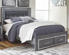 J&M Furniture - Ashley Furniture - Lodanna Queen Panel Bed with 2 Storage Drawers - Queen Panel Bed with 2 Storage Drawers / Gray - B214B3