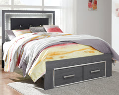 J&M Furniture - Ashley Furniture - Lodanna Full Panel Bed with 2 Storage Drawers - Full Panel Bed with 2 Storage Drawers / Gray - B214B5