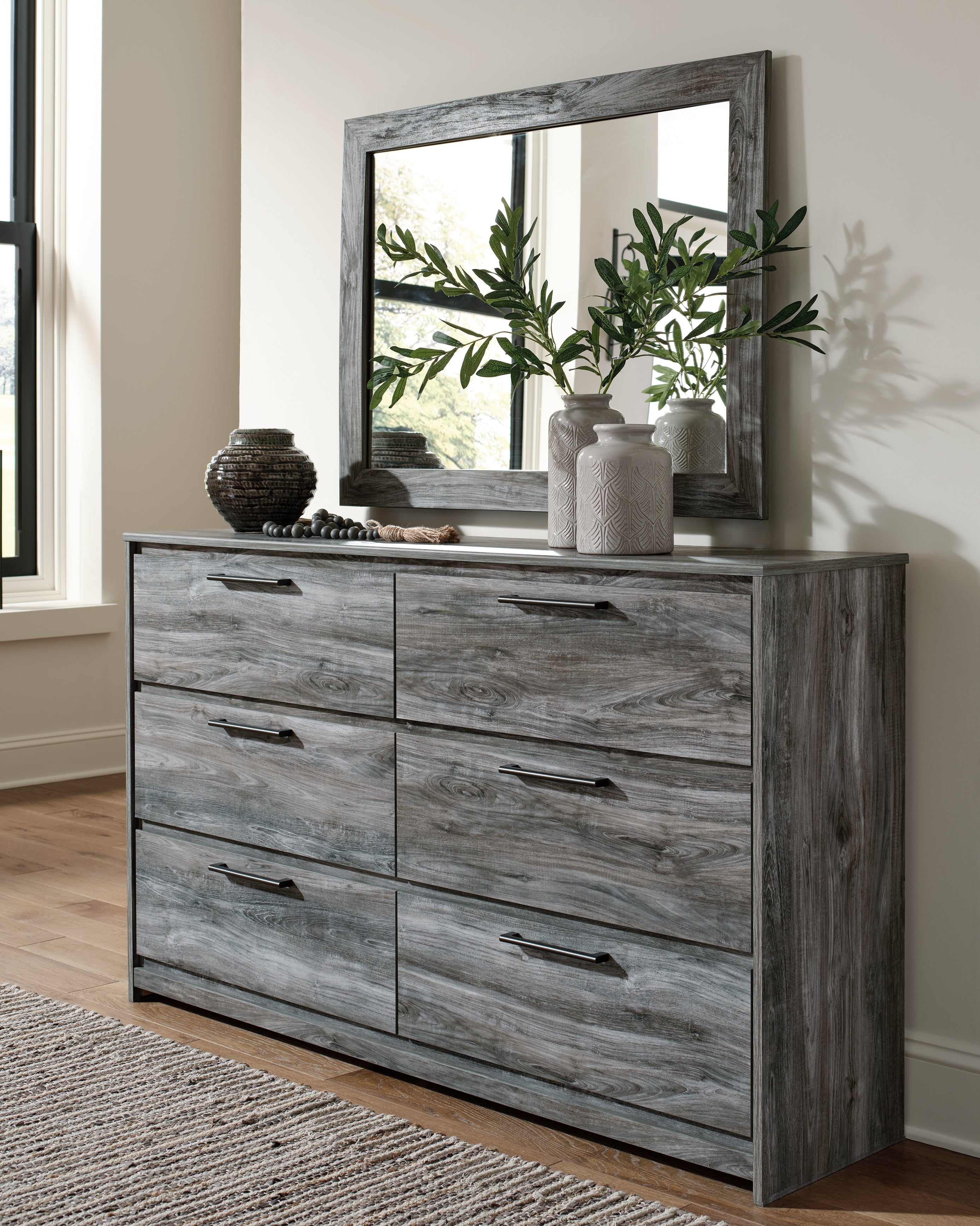 J&M Furniture - Ashley Furniture - Baystorm Dresser and Mirror - Dresser and Mirror / Gray - B221B30