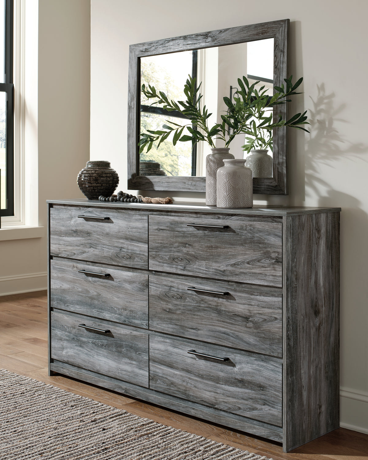 J&M Furniture - Ashley Furniture - Baystorm Dresser and Mirror - Dresser and Mirror / Gray - B221B30