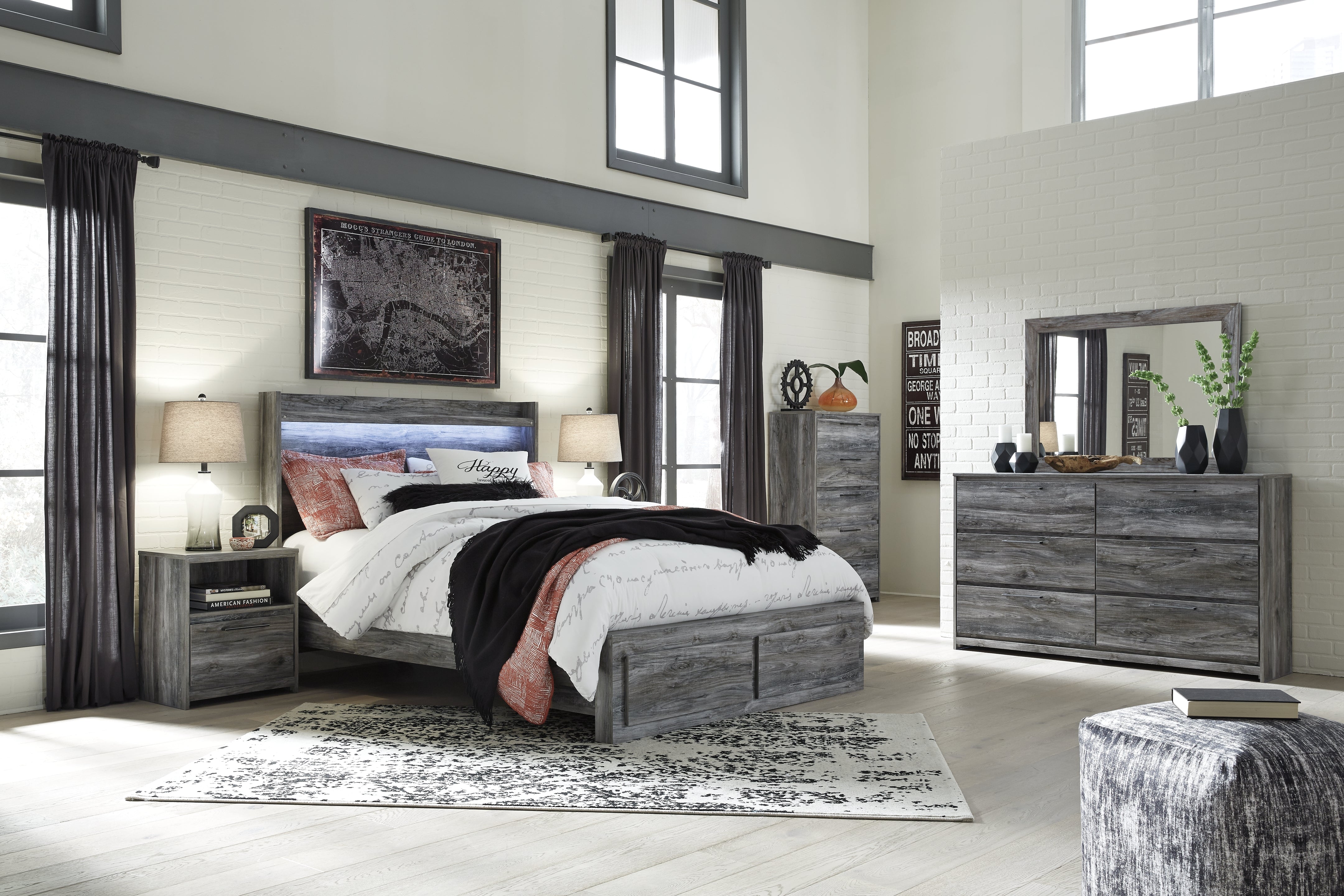 J&M Furniture - Ashley Furniture - Baystorm Queen Panel Storage Bed, Dresser, Mirror, Chest and 2 Nightstands - Queen Panel Storage Bed, Dresser, Mirror, Chest and 2 Nightstands - B221B57