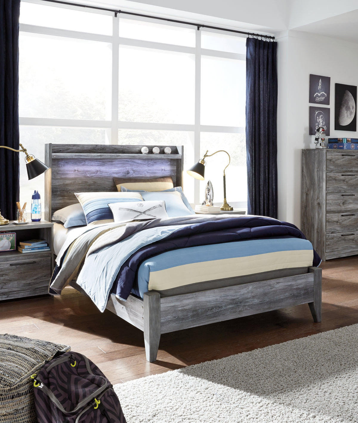 J&M Furniture - Ashley Furniture - Baystorm Full Panel Bed - Full Panel Bed / Gray - B221B21