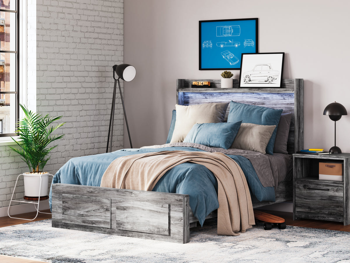 J&M Furniture - Ashley Furniture - Baystorm Full Panel Bed with 2 Storage Drawers - Full Panel Bed with 2 Storage Drawers / Gray - B221B34